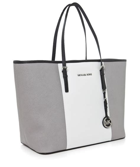 black and grey michael kors tote|Michael Kors shopper tote.